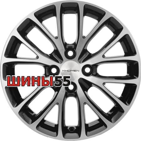 Диск Khomen Wheels KHW1506 (Rio I) 6x15 4x100 ET48 54,1 Black-FP