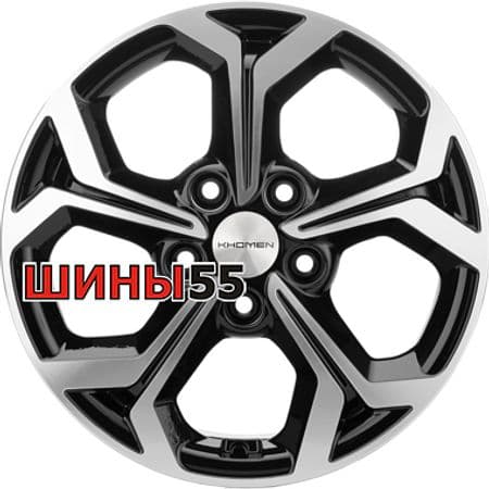 Диск Khomen Wheels KHW1606 (Kaptur) 6,5x16 5x114,3 ET50 66,1 Black-FP